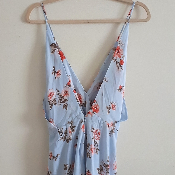Lush Floral Blue Maxi Dress - Picture 7 of 11